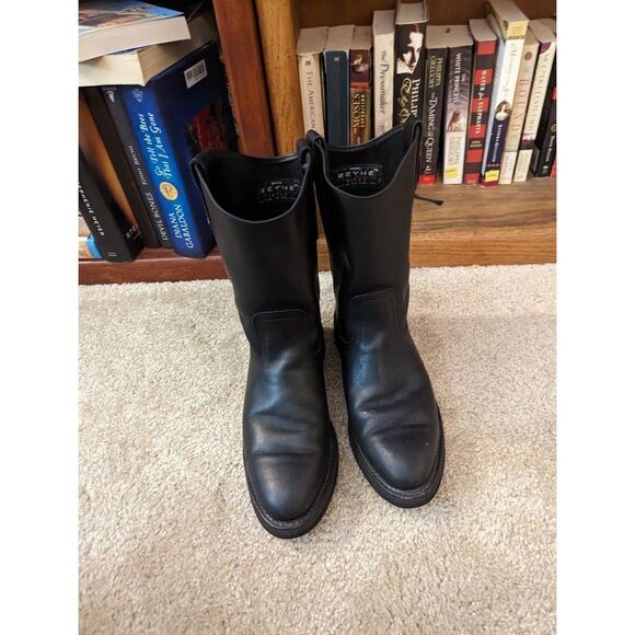 reyme black cowboy boots sz 6 mens excellent condition rubber soles - Picture 1 of 9